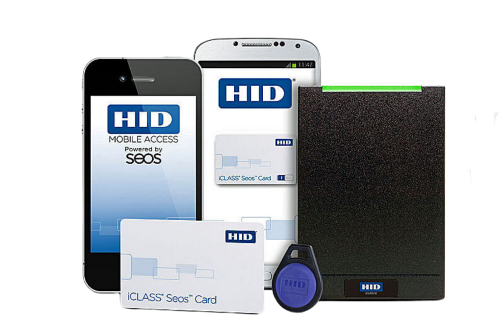HID secure identification and RFID credentials including mobile ID, contactless card, key fob, and smart card reader for access control systems